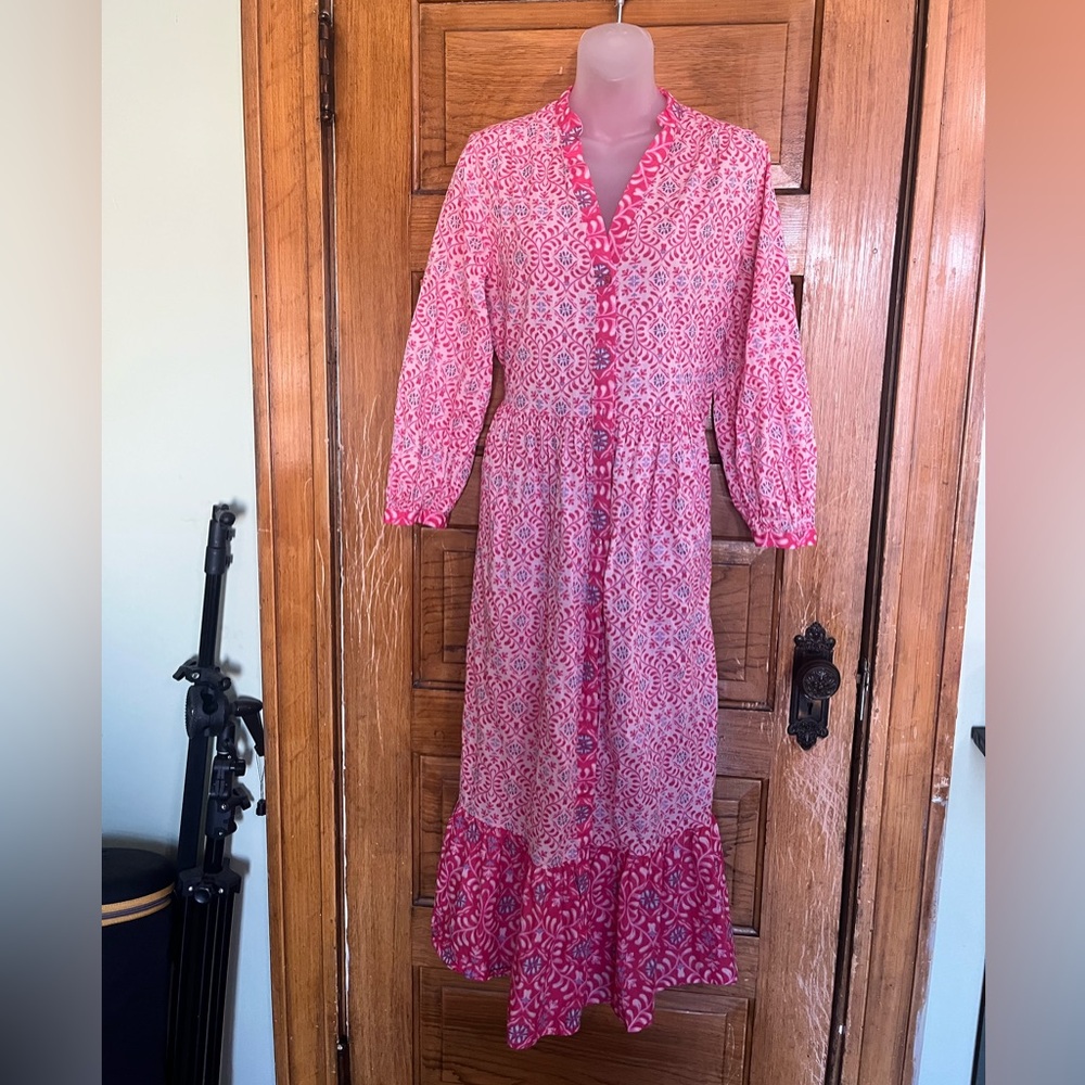 Pink Patterned Women's Duster - image 1